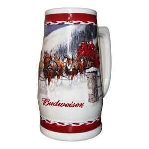 2010 Christmas holiday Budweiser beer stein
